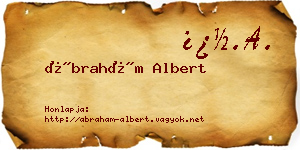 Ábrahám Albert névjegykártya