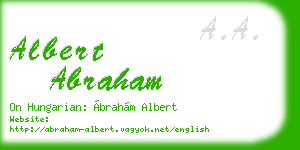 albert abraham business card